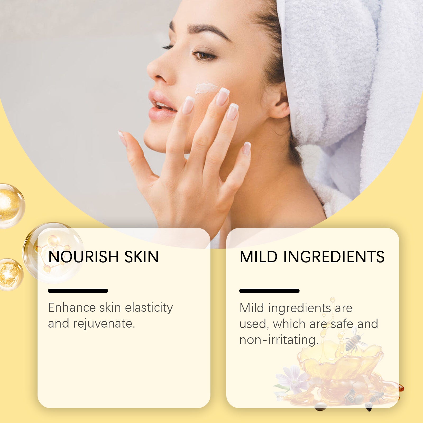 Wiyun Bee Venom Skin Care Cream, Gentle Nourishing Care Facial Skin Moisturizing Hydrating Tender Skin Care Cream